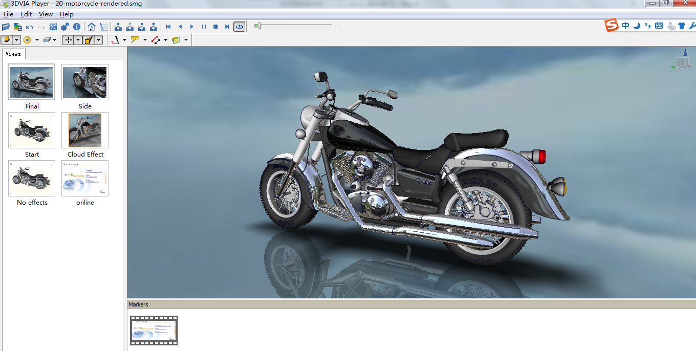Composer完成的摩托车渲染和动画文件